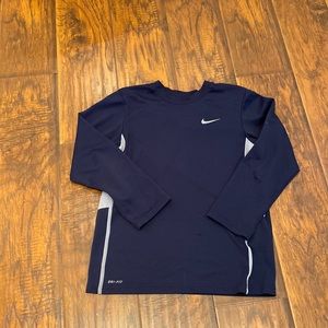 Navy blue and grey long sleeve Nike shirt